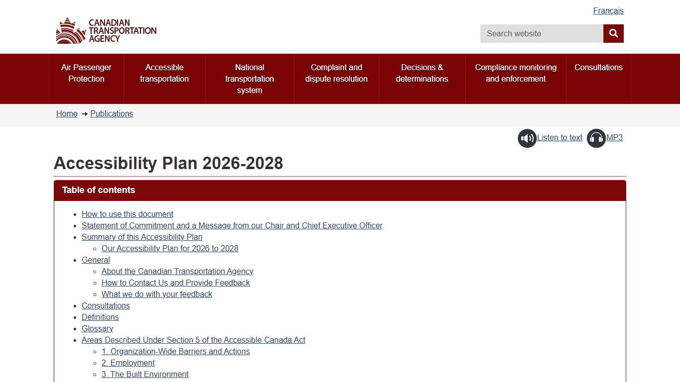 Accessibility Plan 2026-2028 | Canadian Transportation Agency